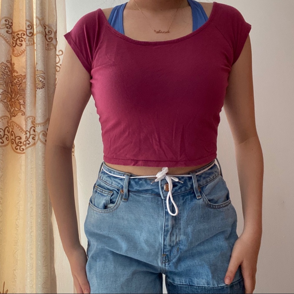 Wet Seal Maroon Crop Top